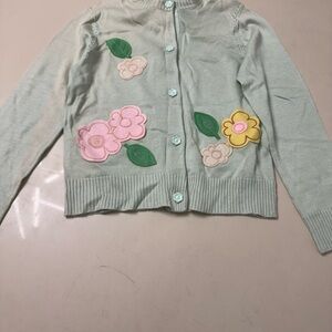 Tocca Mint Green Kids Cardigan with Floral Appliqué has a damage not noticeable